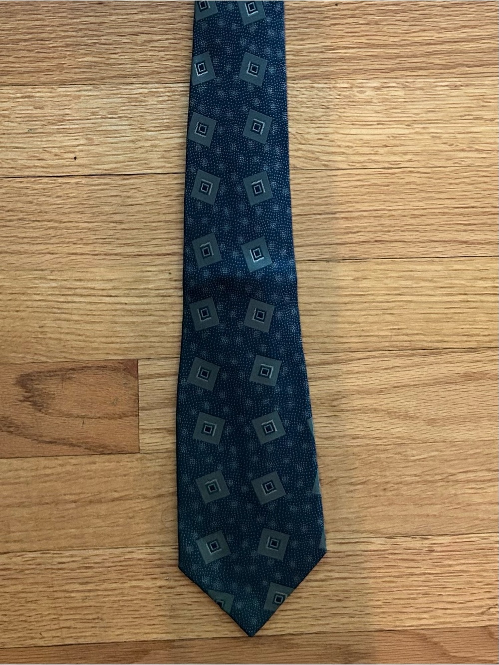 Versace Blue Geometric Square Silk Tie
